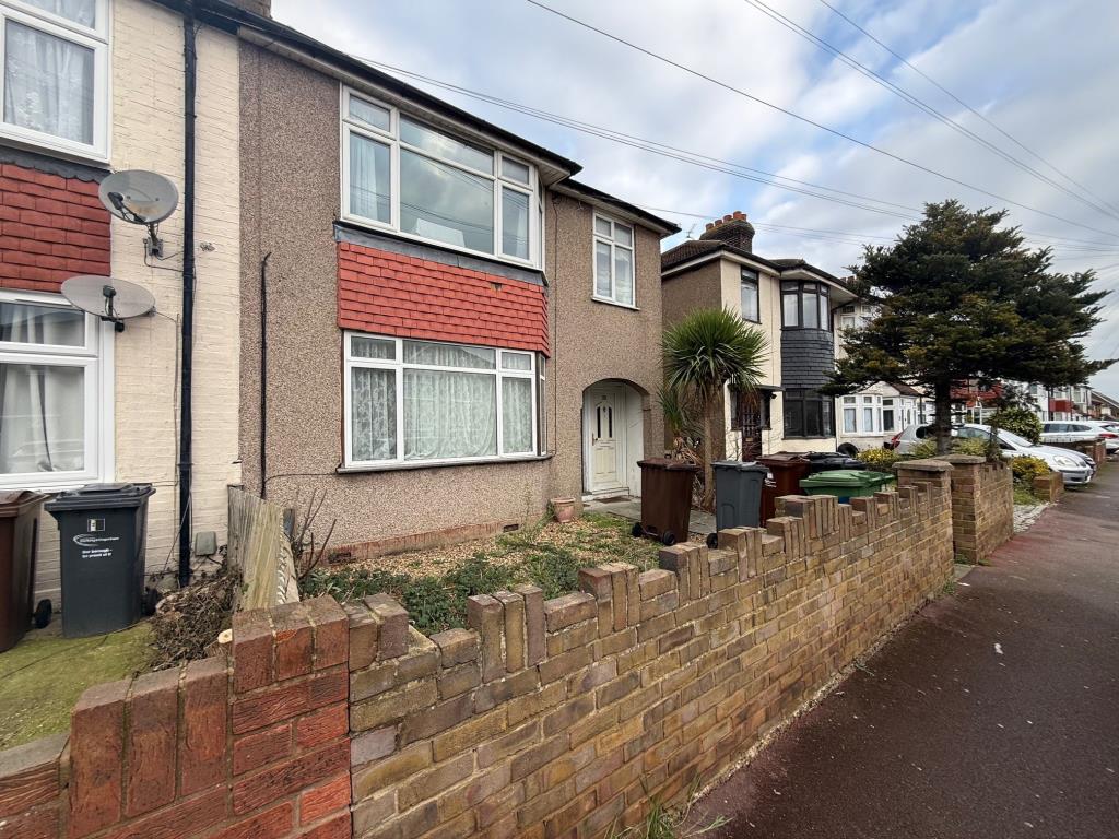 Lot: 21 - FREEHOLD GROUND RENTS - Brick wall with gate providing access to pathway leading to entrance.